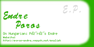 endre poros business card